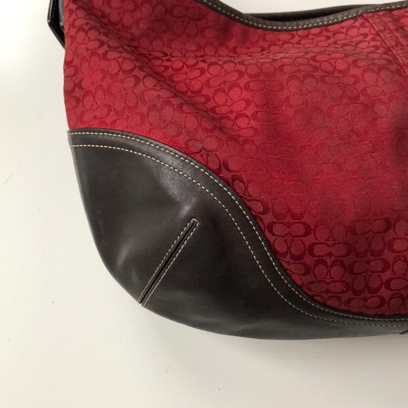 Coach Red Logo Hobo Shoulder Bag - Picture 4 of 8